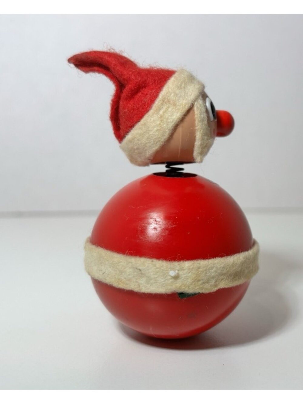 West German Roly Poly Happy Santas 3" Bobble Wobble Christmas Vintage - Picture 7 of 7